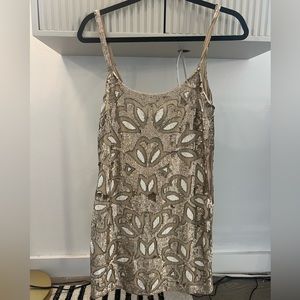 Needle & Thread Gold Sequin Minidress